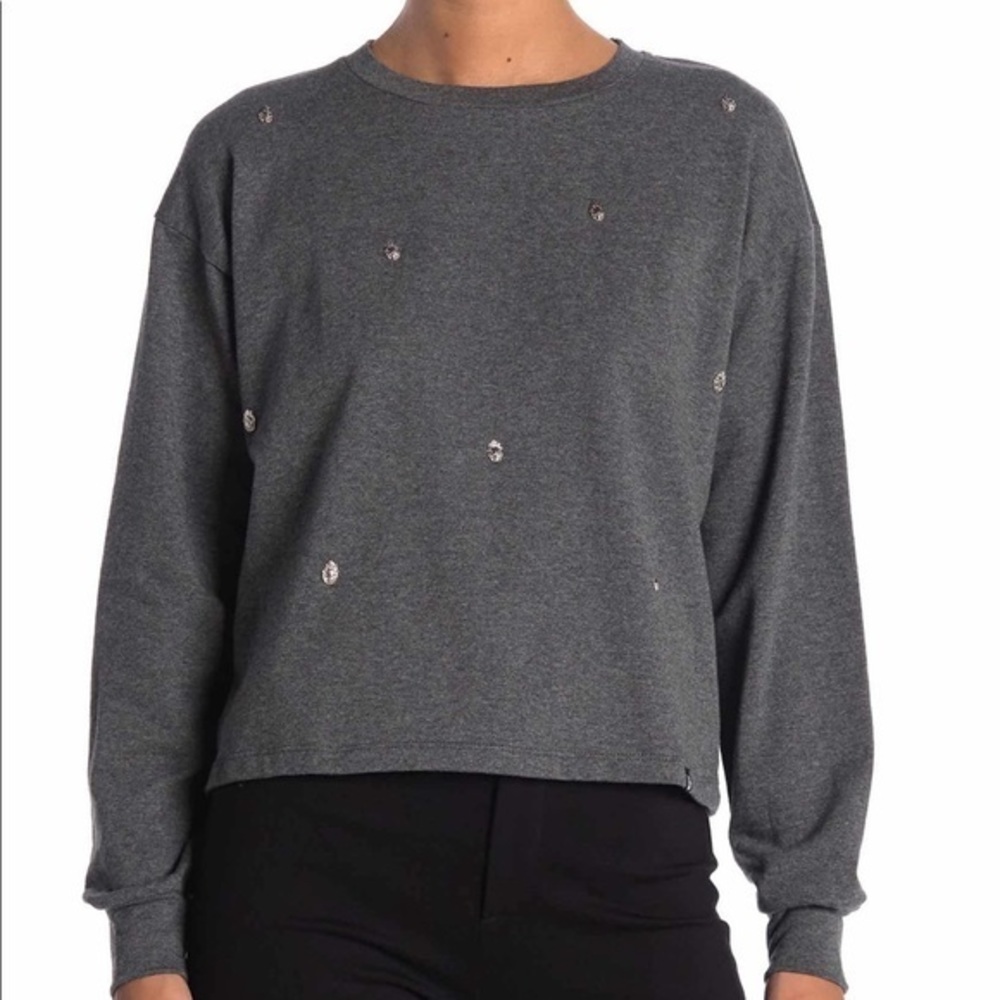 CircleX Flaming Skulls Sweatshirt Charcoal Grey